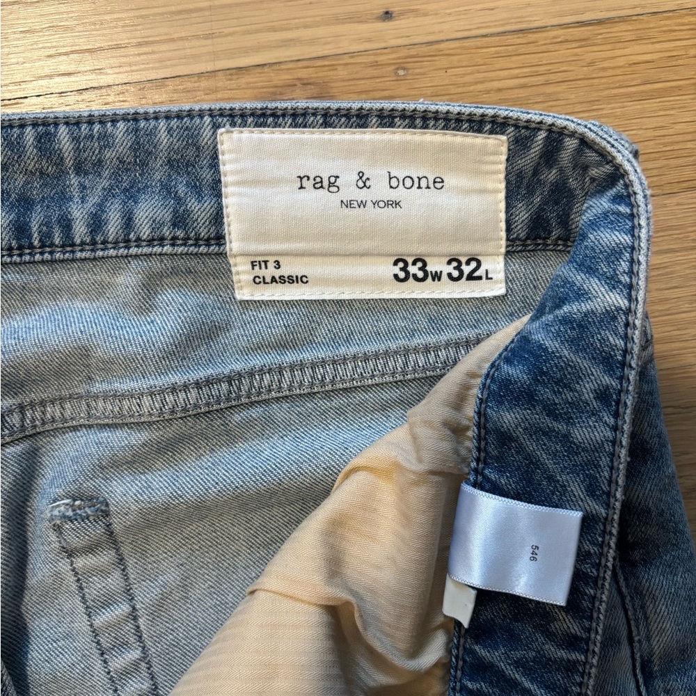 Rag & Bone Classic Blue Jeans 33x28